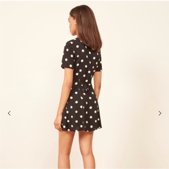 Reformation Megan Dress a polka Dot Button Front Mini Womens Size 6 - Picture 2 of 7
